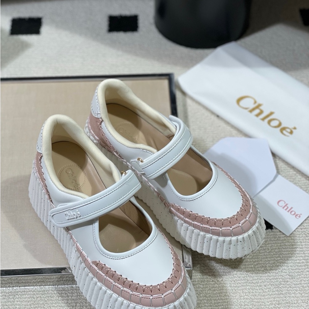 Chloé Nama Mary Jane Velcro Platform Shoes - Picture 4 of 9